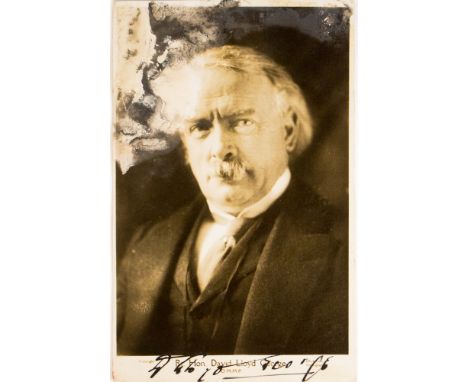 David Lloyd George (1863-1945), photographic portrait produced by Olive Edis, Sheringham, published as a real photographic po