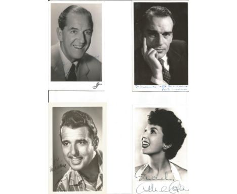 Vintage TV Music hall autograph collection in nice grey album. About 50 most signed, mainly 6 x 4 inch and small photos in co