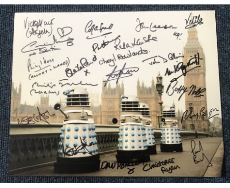 Dr Who 16x12 multi signed photo signed by 18 stars from the iconic BBC SCI Fi series includes Philip Voss, Prentis Hancock, F
