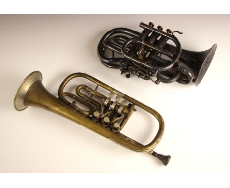 A German rotary valve trumpet by A Sprinz of Berlin, serial number 18 MGSSKW, with mouthpiece, lacking case, together with an