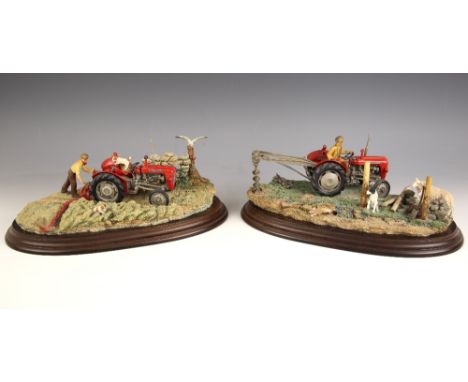 A Country Artists diorama of a Massey Ferguson tractor, model number 01064 titled 'Securing The Field', modelled by K. Sherwi