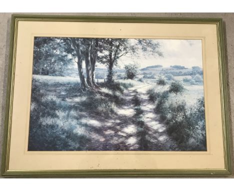 A framed and glazed print "Down The Lane" by David Dipnall.  Frame size approx. 56 x 76cm.