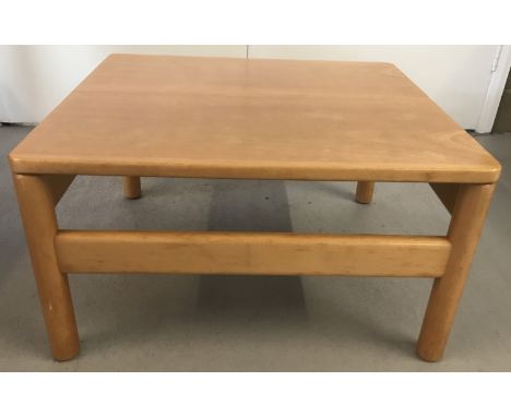 A modern light wood square shaped coffee table. Vendor advises Jasper Conran from Habitat.  Approx. 59cm L x 66cm W x 36.5cm 
