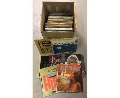 A box containing a large quantity of assorted vintage vinyl LP's.  