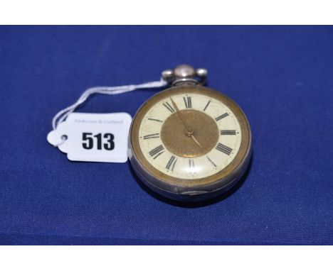 A silver cased pocket watch, with roman enamel chapter ring and inscription 'Keep me clean and use me well and I to you the t