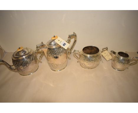 A late 19th Century silver plated four-piece tea service, by Hamilton Laidlaw & Son Co., to include: teapot, coffee pot, suga