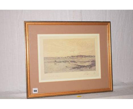 A print, after John Smart RSA "Cullane" - golfing scene, limited edition  numbered 59/500.