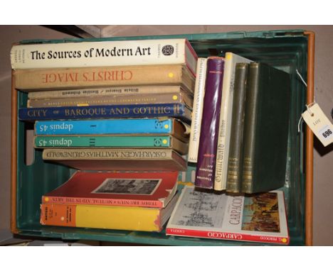 A collection of hardback books, including some first and second editions, to include: The Sources Of Modern Art, by Jean Cass