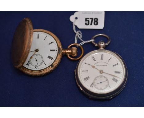 A silver cased open faced pocket watch, by H. Samuel, Manchester, 'The Accurate'; together with a gilt cased hunter pocket wa