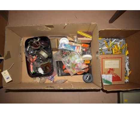 A collection of Bibro shells and mounts; together with a box containing various fishing reels, lures, lines and sundry fishin