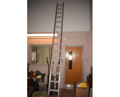 A Stephen's & Carter Clima large adjustable extending ladder, No. D1245, 8.4mtrs extended.