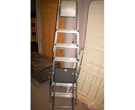 Beldray folding step ladders; and a smaller Avru step ladder with leather effect top.  (2)