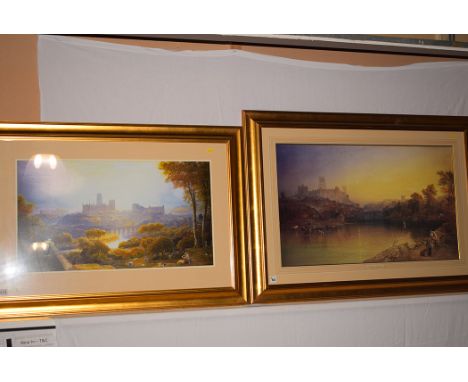 A colour print after T.M. Richardson - "Moonrise, Durham" numbered 343/600; and a colour print after George Fennel Robson - "