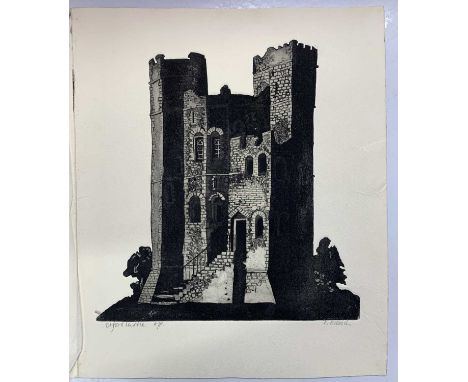 Valerie Ebroth (British, contemporary) 'Orford Castle', etching, artist proof, unframed.