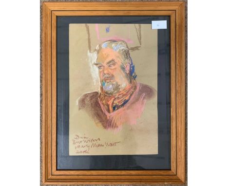 Mary Millar Watt (1924-2003), Portrait of Brian, oil pastel on paper, inscribed 'Brian Best Wishes Mary Millar Watt 2004, 23x