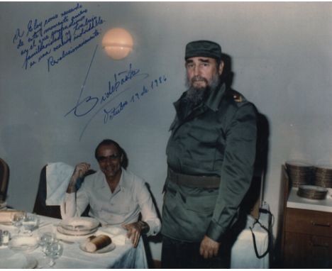 CASTRO FIDEL: (1926-2016) Cuban Revolutionary who served as Cuba's Prime Minister 1959-76 and President 1976-2008. Signed and