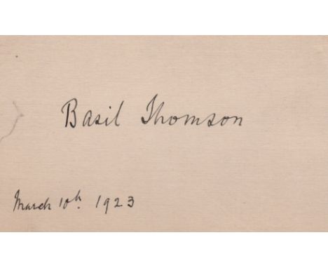 FAMOUS MEN: Small, miscellaneous selection of signed pieces and cards by various famous men comprising Basil Thomson (1861-19
