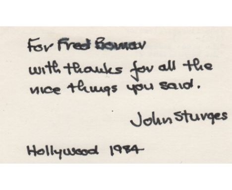 STURGES JOHN: (1910-1992) American Film Director whose movies included The Magnificent Seven (1960) and The Great Escape (196