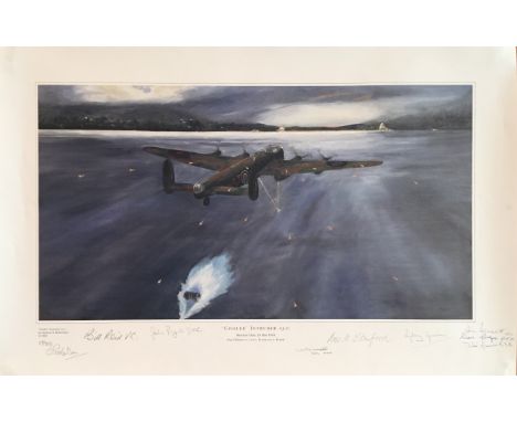 DAMBUSTERS THE: A signed colour 26 x 16 print entitled 'Cooler' Intruder AJ-G by artist Andrew S. Robertson, the image depict