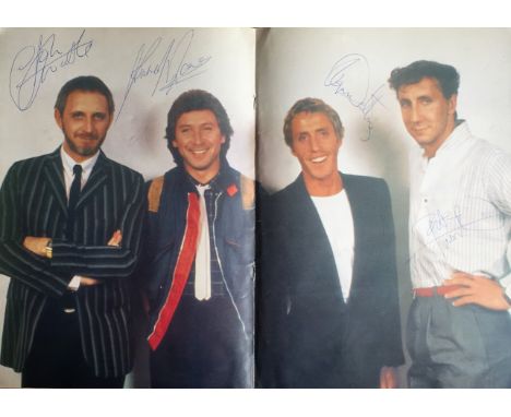 WHO THE: An excellent official printed folio programme issued for The Who's Tour of 1982, individually signed by all four mem