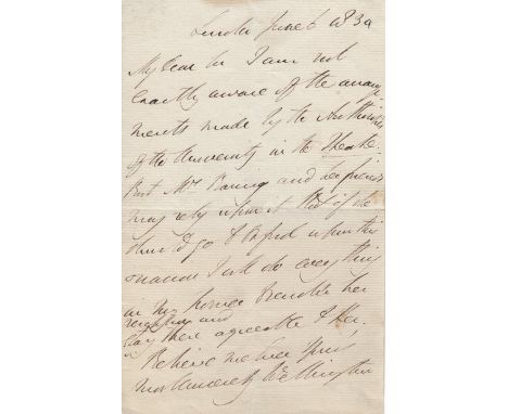 WELLINGTON DUKE OF: (1769-1852) Anglo-Irish Field Marshal & British Prime Minister 1828-30, 1834. A.L.S., Wellington, one pag