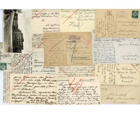 HITLER'S CHANCELLERY: Eleven signed postcards and private stationery (2), each addressed to Wilhelm Bruckner, during his conv