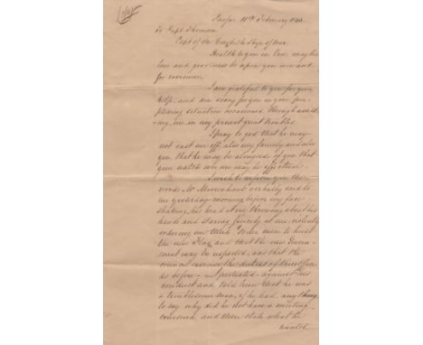 [TAHITI]: A small, interesting collection of manuscript letters relating to Tahiti and Queen Pomare IV and the French-Tahitia