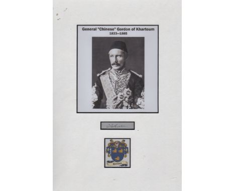 GORDON CHARLES GEORGE: (1833-1885) British Army officer, known as Chinese Gordon. Black fountain pen ink signature ('CG Gordo
