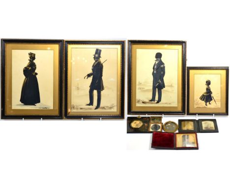 Frederick Frith (1819-1871): A Silhouette Portrait of A J Lambe, signed to lower right, inscribed to reverse, 26.5cm by 19.5c
