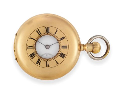 An 18ct Gold Half Hunter Pocket Watch, signed Thos Russell & Son, 1880, lever movement signed Russell's machine made keyless 