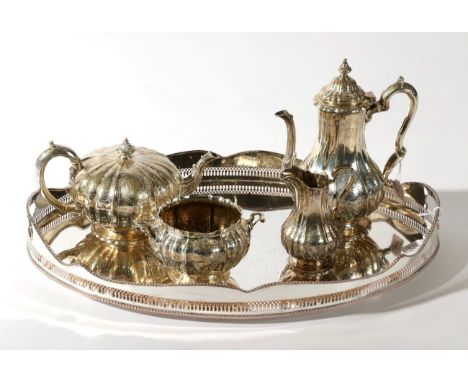 A Victorian Silver Four Piece Tea and Coffee Service; William Wrangham Williams, London 1860, retailed by Lambert & Rawlins, 