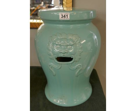 Chinese ceramic stool depicting Dog of Fu
