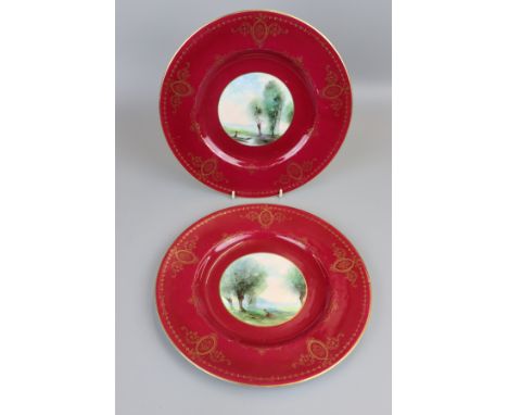 Pair of signed Royal Worcester cabinet plates