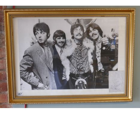 Beatles print in gilt frame