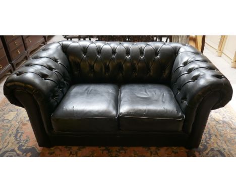 Black 2 seater chesterfield sofa