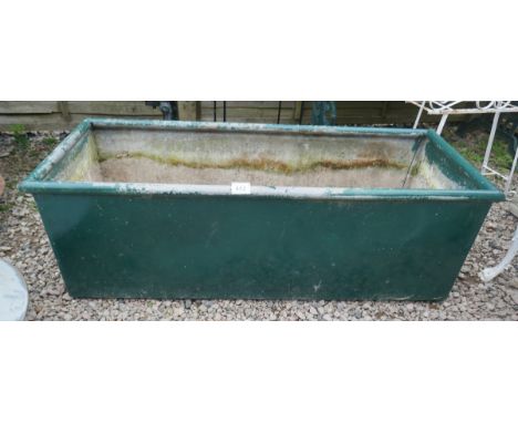 Large galvanised metal trough, approx L: 127cm W: 49cm H: 42cm