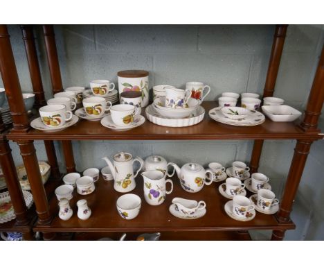 2 shelves of Royal Worcester Evesham pattern
