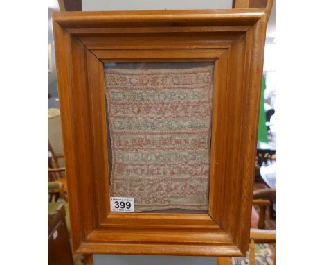 Small Victorian framed sampler - 1886