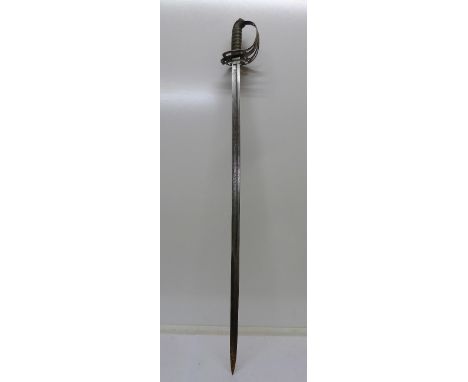 A Royal Irish Rifles sword, no scabbard, the blade marked Robertson & Hart, London