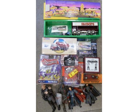 Die-cast vehicles including Corgi Classics 24801 Leyland Dodgem truck, (caravan missing), boxed and Lord of the Rings figures