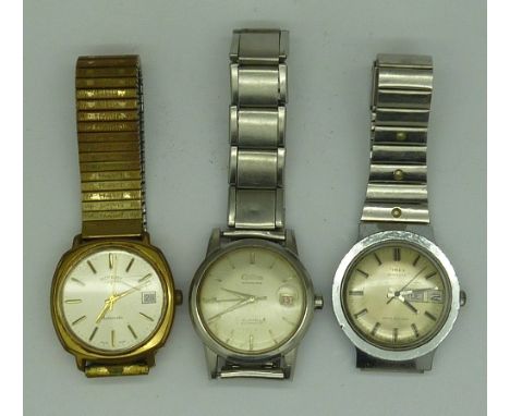 Three gentleman's wristwatches, Rotary, Timex and Optima