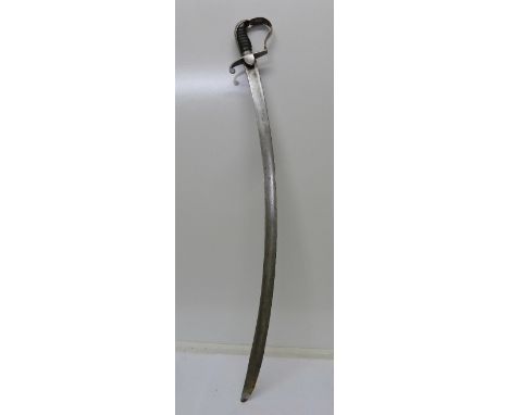 A curved sword, no scabbard, length 90.5cm