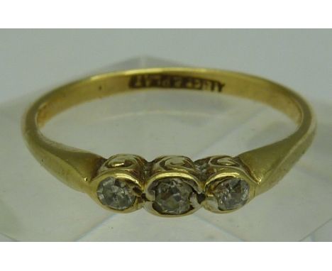 An 18ct gold, platinum set diamond ring, weight 2.9g, size R