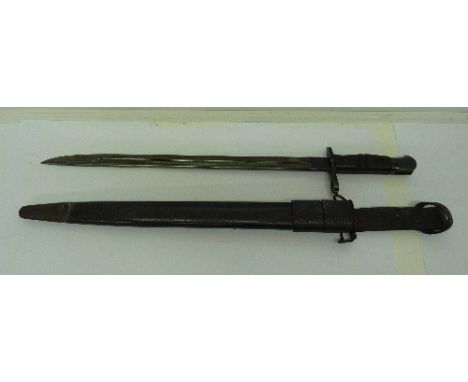 An American bayonet with scabbard, the blade marked U.S., 1907, Remington