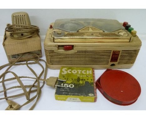 A 1950's reel to reel tape recorder