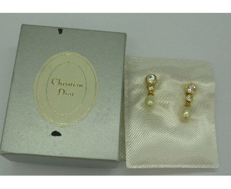 A pair of Christian Dior earrings, with box