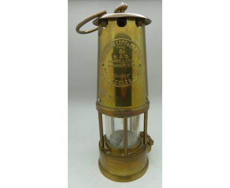 An Eccles miner's safety lamp