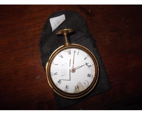 Paircased pocket watch - works engraved Goe. Cartwright, London, No 7002 - cased stamped W.D. case back with enamelled pictur
