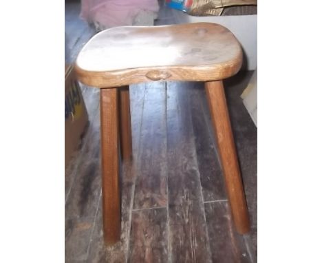 A Thompson 'Mouseman' 4 legged stool