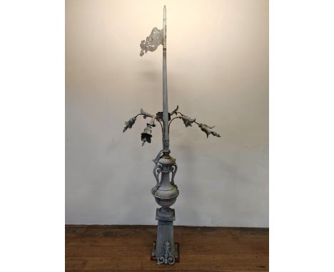 A metal weather vane, 199 cm high